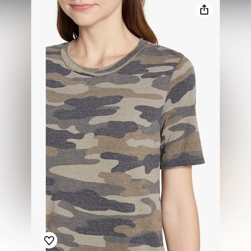 Lucky Brand Women's Short Sleeve Crew Neck Camo Summer Tee Shirt Dress - Picture 6 of 14